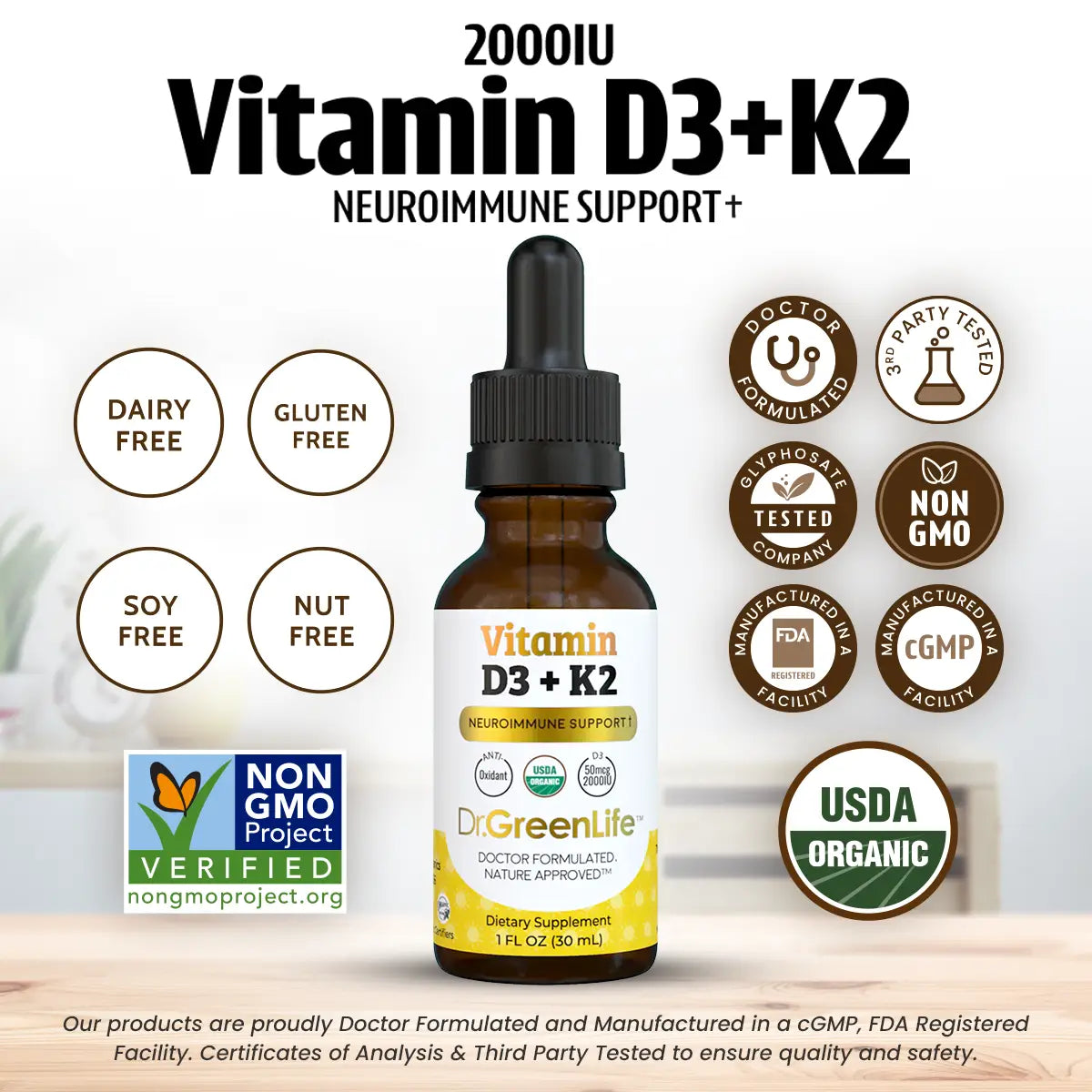 Vitamin D3+K2 (2,000IU)