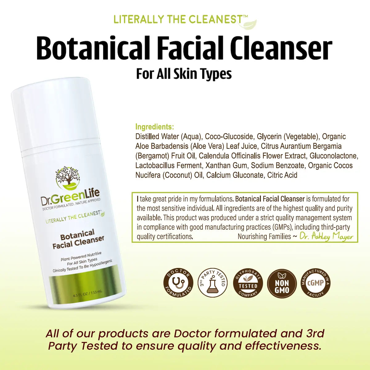 Literally The Cleanest™ Botanical Facial Cleanser (For All Skin Types) - 4.5 oz.