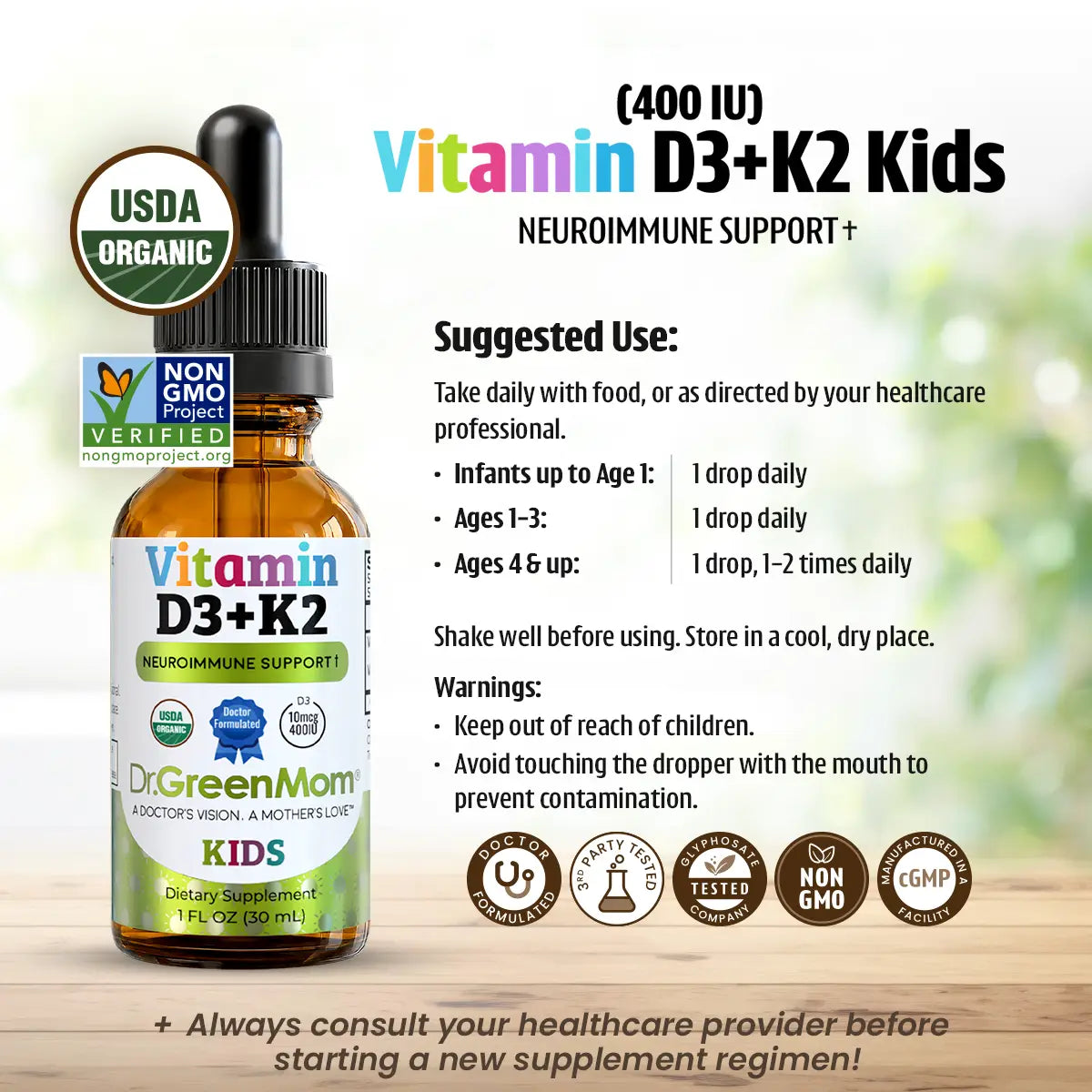 Vitamin D3+K2 (400IU)