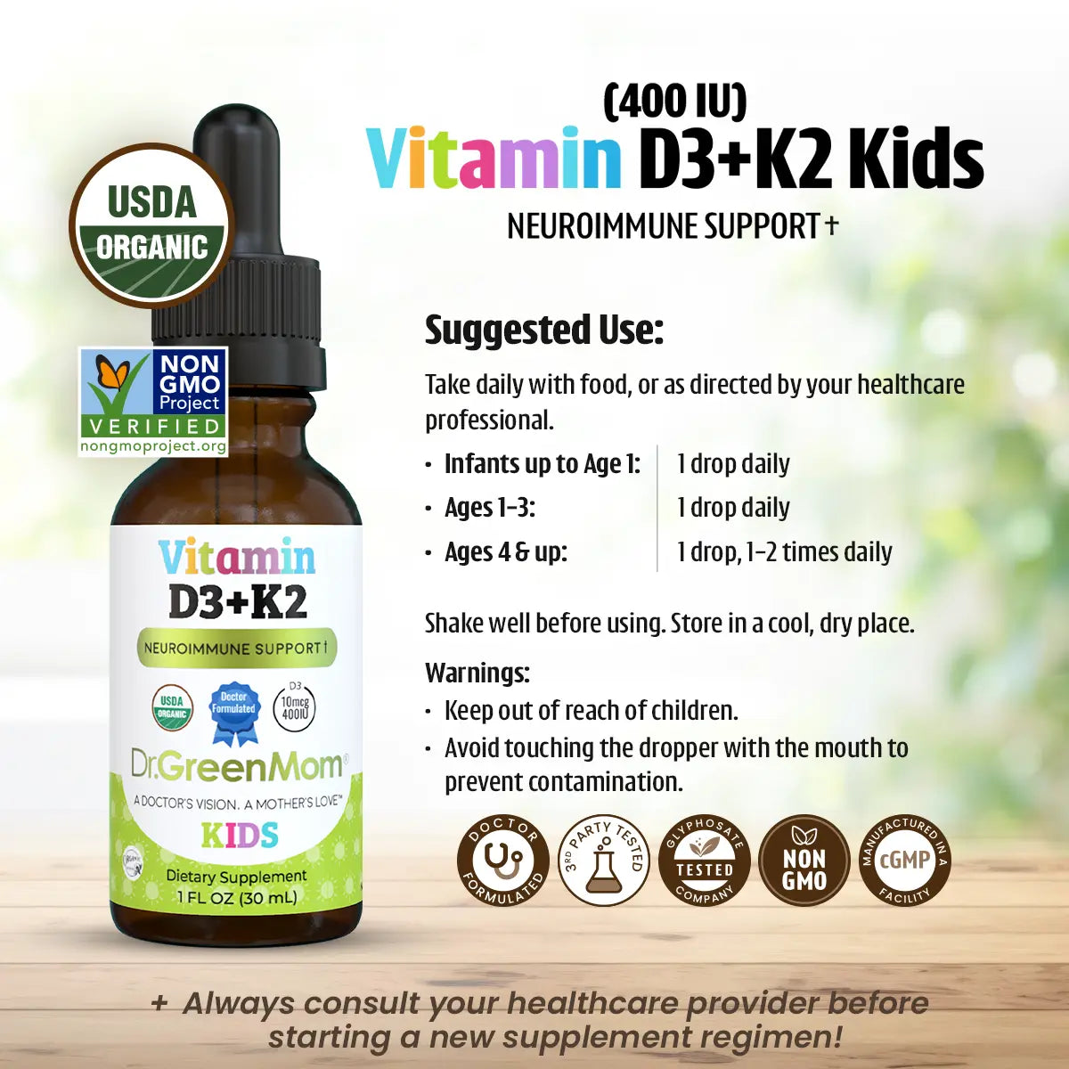 Vitamin D3+K2 (400IU)