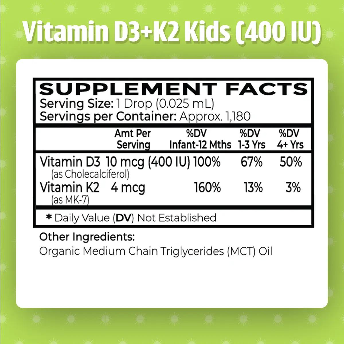 Vitamin D3+K2 (400IU)