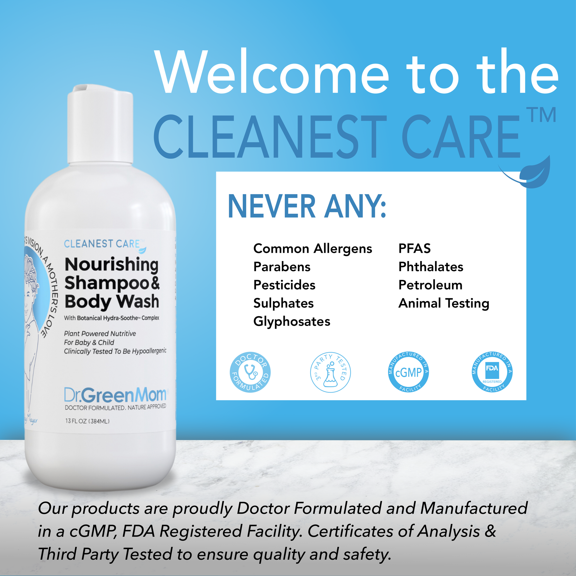 Cleanest Care™ Nourishing Shampoo & Body Wash (With Botanical Hydra-Soothe™ Complex) - 13 oz.